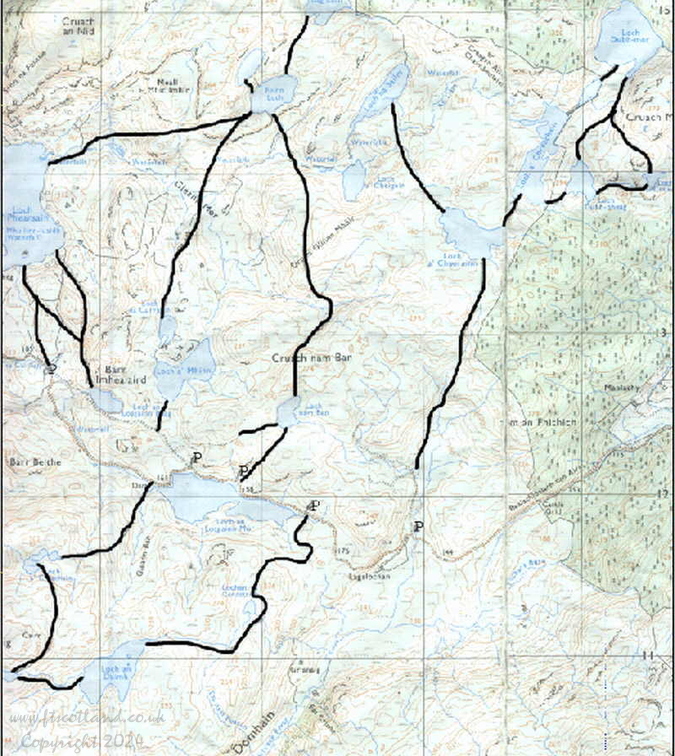 Route map of the lochs