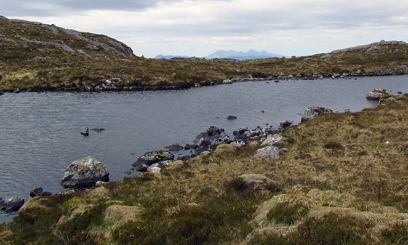 Looking Across Upper Lochan Sligeanach Towards Rhum
