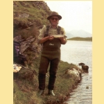 Me with a small brown trout from Loch Lanish Cape Wrath Scotland