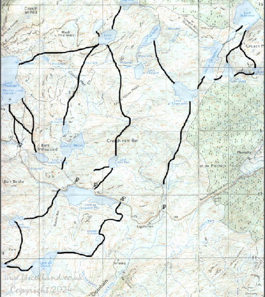 Route map of the lochs