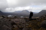 Picture of me and the view from the edge of Coire Mhic Fhearchair